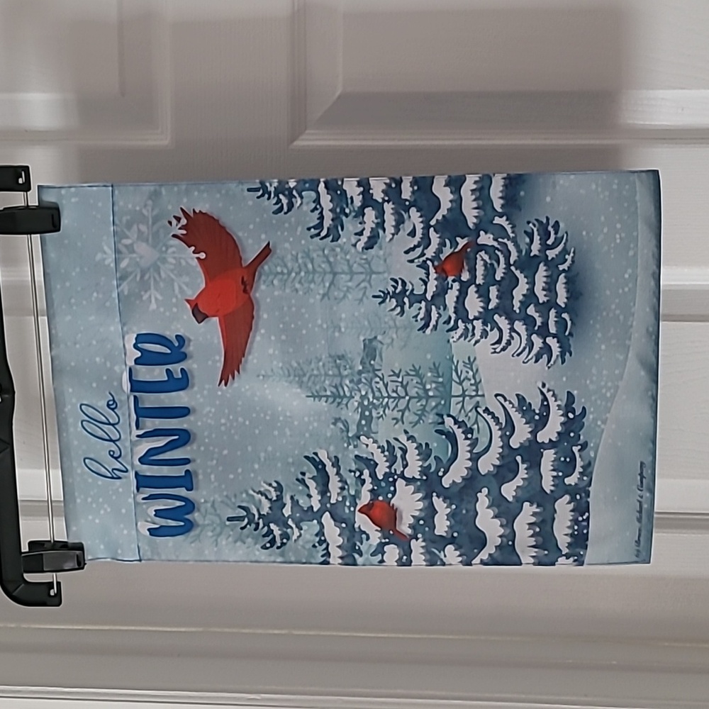 Garden Flag Winter Cardinals Welcome